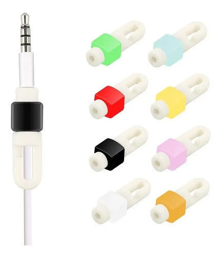 12 Unidades Protector Para Cable De Audifono Color Verde  Verde Lima