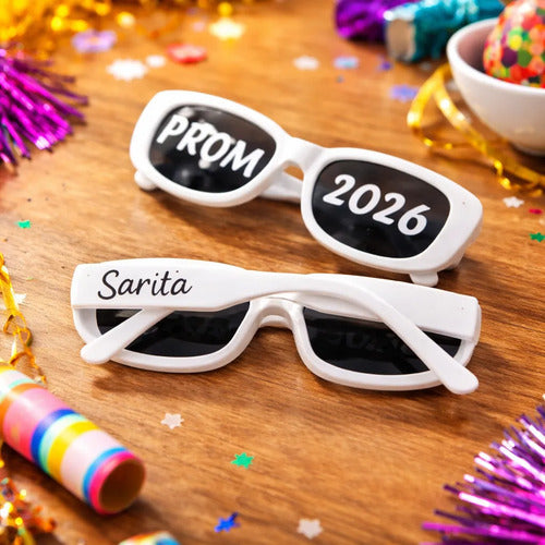 Gafas Personalizadas Para Colegios Prom X 10 Unidades Blanco Personalizado
