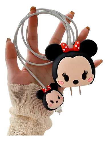 Protector Para Cable Disney Minnie iPhone 11 Pro, 12 Y 13 Rojo