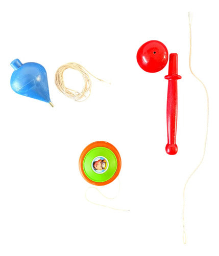 Juguetes Kit Coca, Yoyo Y Trompo X 3 Unidades Surtido