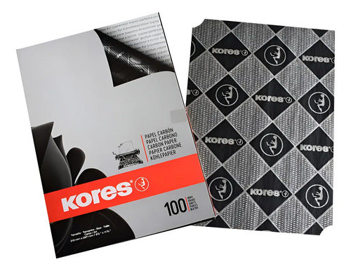 Papel Carbón Negro Carta/a4 Kores X 100 Pcs