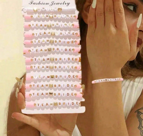 Pulsera Manillas Despedida De Soltera/damas De Honor X12pcs Rosa 6 Cm