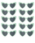 Gafas De Lentes Negros En Forma De Corazón X 10 Pcs Verde Claro Corazón