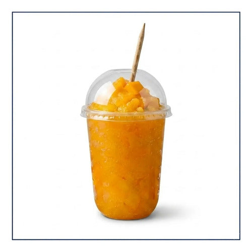 Vaso Desechable Tipo U Con Tapa - 16 Onzas X 50 Unidades Transparente