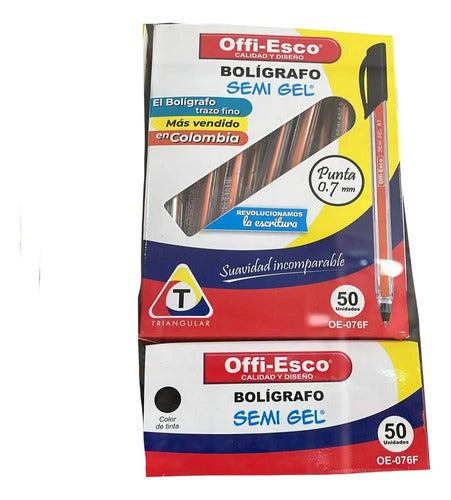 Boligrafo Semigel Caja X 50 Und Negro