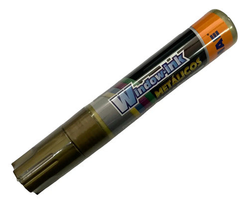 Marcador Vinilo Tipo Posterman Window Ink 15 Mm Dorado Gold Dorado
