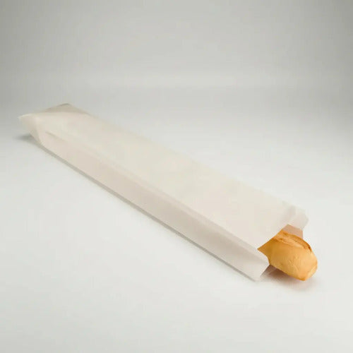 Bolsa Papel Ecológica Para Pan Baguette 62x10cm Beige