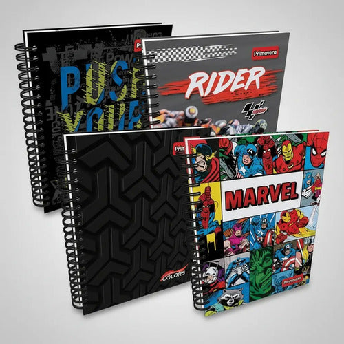 Cuaderno 5 Materias Grande Argollado Hombre  150 Hojas