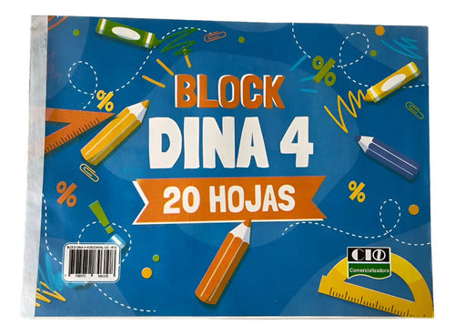 Block Din A4 Horizontal X 20h X 3 Unidades  Blanco