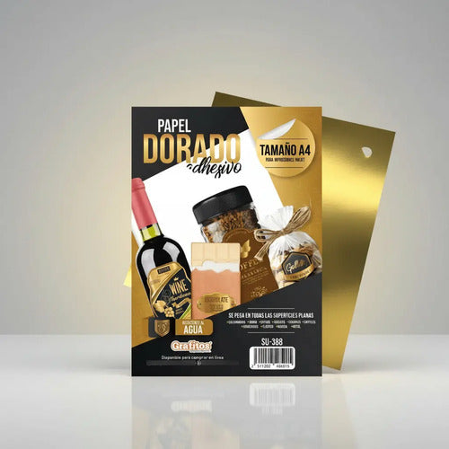 Papel Adhesivo Dorado Tamaño A4 - 20 Hojas Dorado Oscuro