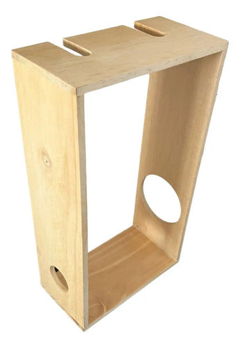 Base Decorativa Soporte Vino Y Copa Para Regalo 34x20x10 Cm  Madera