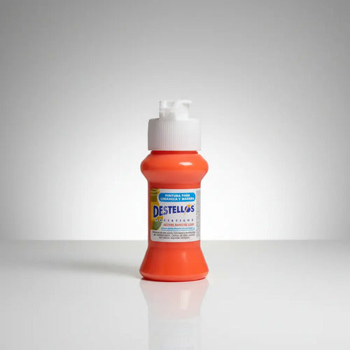 Pintura Cerámica Y Madera Destellos Color Naranja