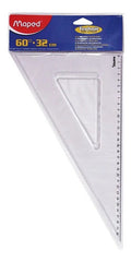 Escuadra Transparente Plástica 60° X 32 Cm + Escuadra Mini