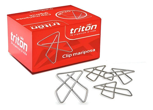 Clip Mariposa Triton Caja X 50 Gris