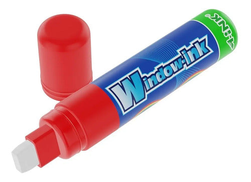 Marcador De Vinilo Tipo Posterman Window Ink 15 Mm Rojo Rojo