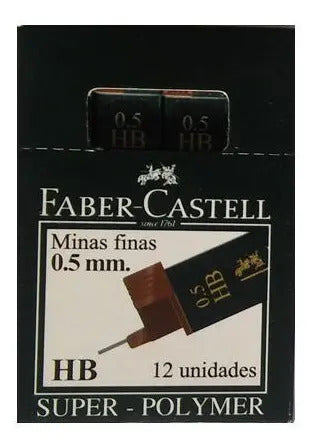 Minas Portaminas 0.5 Hb Faber Castell X 144 Pcs - Caja X 12  Negro