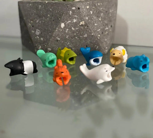 12 Unidades Protector Para Cable Bite Animales Bordó