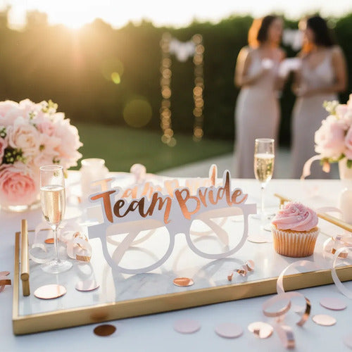 Gafas De Papel Despedida De Soltera/damas De Honor X 6 Pcs Rosa Team Bride