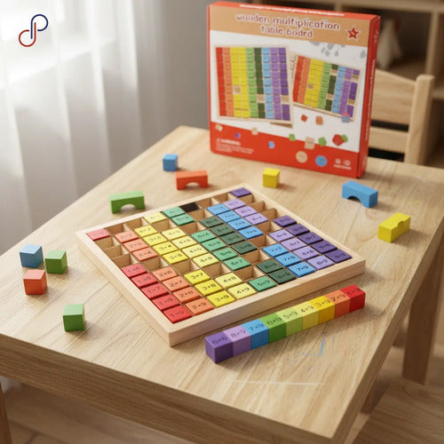Juego Didactico Bloques Madera Tablas De Multiplicar Colorido