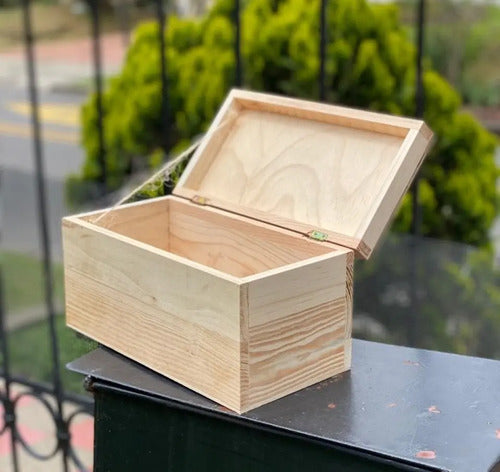Caja Decorativa Cofre Madera Pino 30x15x15cm - 10 Unidades Madera