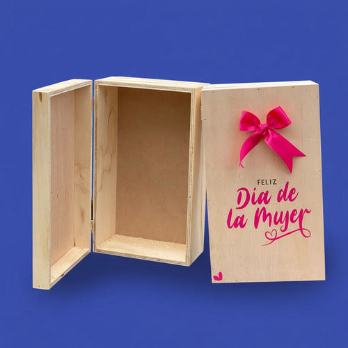 Caja Cofre Madera Para Regalo Día De La Mujer 35x21x14 Cm Madera Día De La Mujer