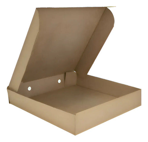 Caja Cartón Kraft Armable Para Pizza 30x30cm - 20 Unidades Kraft