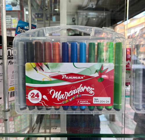 Marcadores Punta Redonda Penmax X 24 Colores