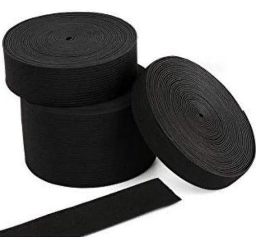 Elástico Resorte Caucho Negro 2cm X 25 Metros Negro