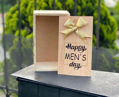 Caja Tapa Corrediza Madera Regalo Dia Del Hombre 25x15x9.5cm Madera Día Del Hombre