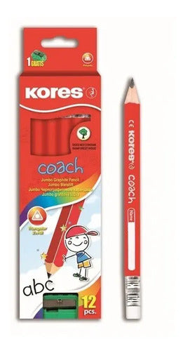 Lápiz  Kores Jumbo Ideal Para Niños Caja X 12