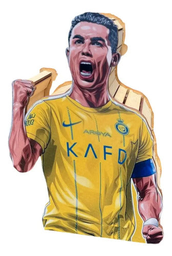 Caja Decorativa Forma Ronaldo Cr7 Para Regalo 16x12x6cm Amarillo Cristiano Ronaldo