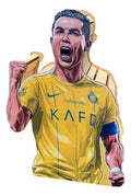 Caja Decorativa Forma Ronaldo Cr7 Para Regalo 16x12x6cm Amarillo Cristiano Ronaldo