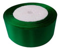 Cinta Verde Oscuro Raso Tela Satín Moños 50 Mts X 2.5 Cm  Verde
