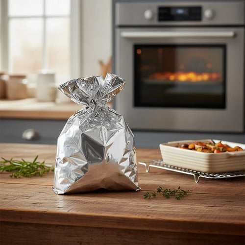 Bolsa Desechable Aluminio Hamburguesa 20x20cm - 100 Unidades
