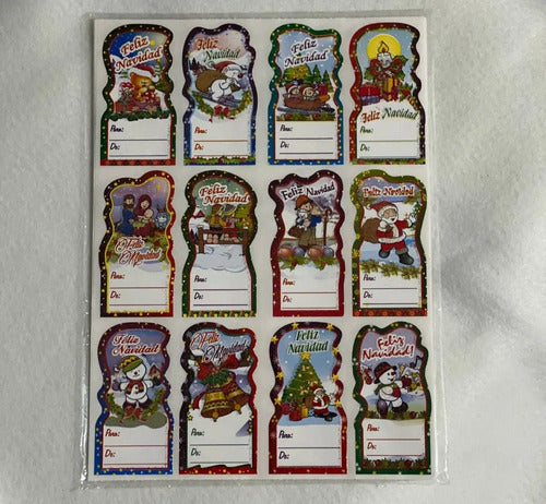 Tarjeta Adhesiva Navidad Grande Paquete X 108 Pcs