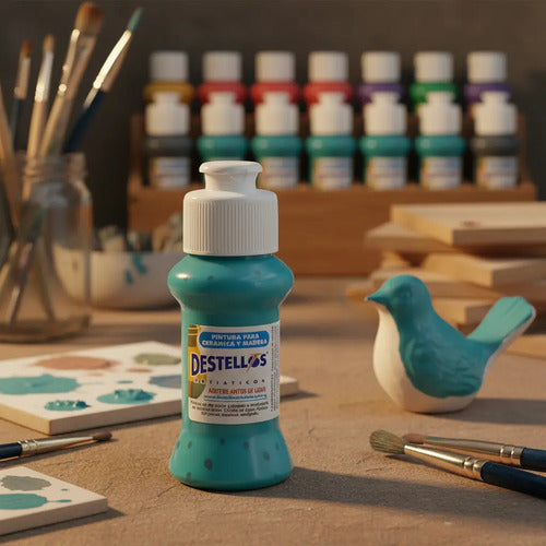 Pintura Cerámica Y Madera Destellos Color Azul Marino