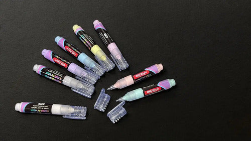 Corrector Lapiz Tonos Pastel 8 Unidades Punta Roller