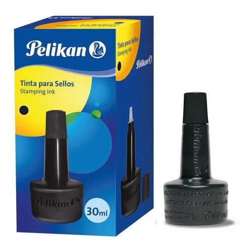Tinta Negra Para Sellos Pelikan 30 Ml X 6 Unidades