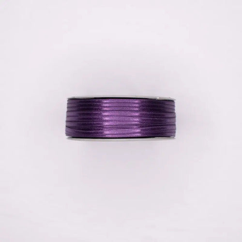 Cinta Color Morado Raso Tela Satín Moños 100 Mts X 3mm Morado